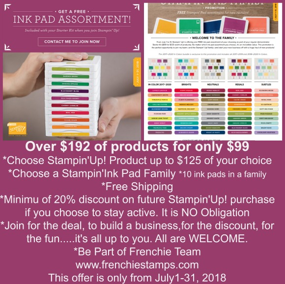 Stampin’Up! Free Ink Pad Family plus Free Shipping