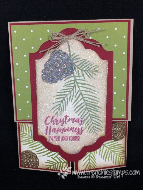 Double Dutch Fold, Fancy Fold, Christmas Pines, Stampin'Up!, Frenchiestamps, Glitter Card, 