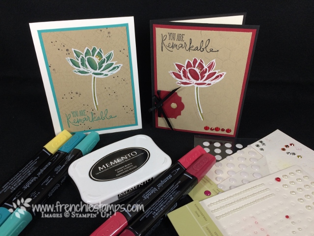 Stampin'Blends, Alcohol Markers on Crumb Cake cardstock, remarkable you, Stampin'Up!, Dying jewels, 