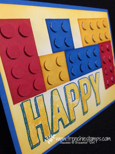 Lego Greeting Card, Happy Celebration, Cookie Cutter Punch, Stampin'Up! Frenchiestamps, 