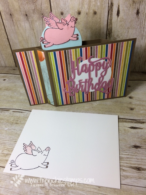 This Little Piggy, Fancy Fold, Wiper card, Interactive Card, Happy Birthday Thinlits,  Stampin'Up!