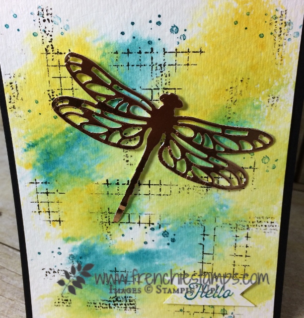 Baby Wipe Watercolor, Timeless Textures, Detail Dragonfly Thinlits, Stampin'Up!