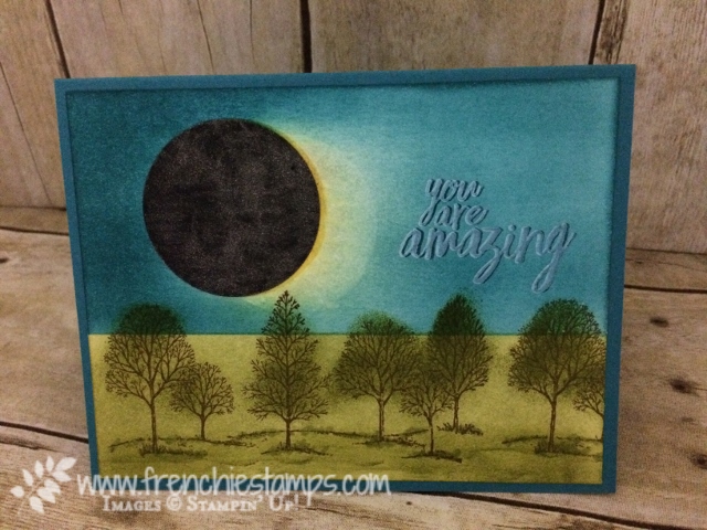 Solar Eclipse, Greeting Card, Solar Eclipse stamping, Lovely as a Tree, All Things Thanks 