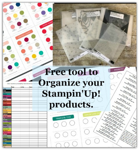 Organize your Stampin'Up! products with Frenchie, Inventory Sheet for Stampin'Up! cardstock, ink, Frenchiestamps