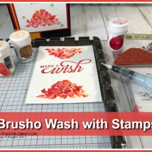 Brusho Wash with Stamps