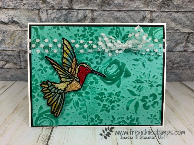 Learn to how to make a Stain Glass look with window sheet and foil. Color with Stampin' Blends. All products by Stampin'Up! available at frenchiestamps.com