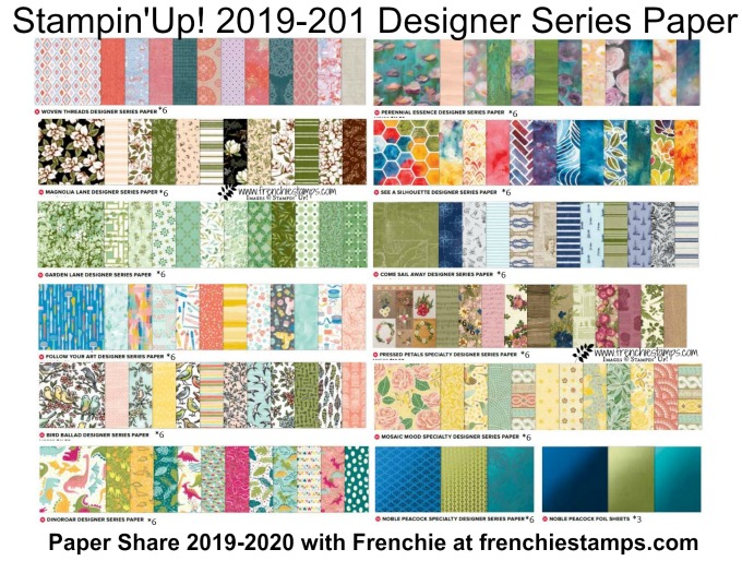 Designer Series Paper from the 2019-2010 Stampin'Up! annual catalog. Reserve your share at frenchiestamps.com Paper Share