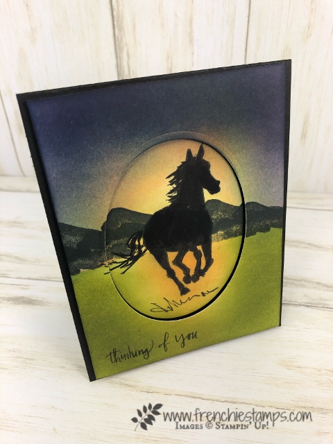 Silhouette and Sunrise using Let it Ride and Waterfront stamp set. All product by Stampin'Up! available to purchase at frenchiestamps.com