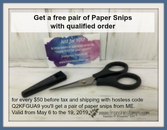 Qualified from May 6 to the 10 for get a pair of paper Snip for Free at frenchiestamps.com