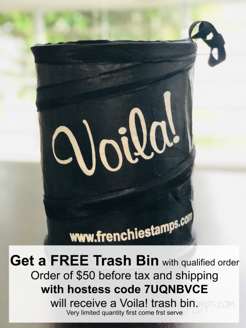 Voila collapsible trash bin. Special offer at frenchiestamps.com