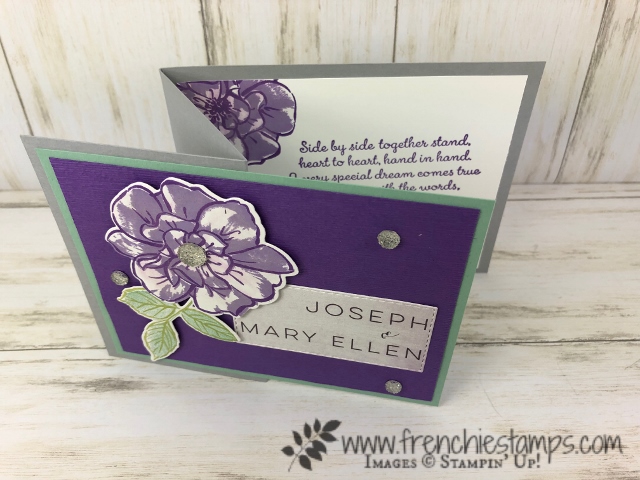 To A Wild Rose stamp set. Perfect for Mary Ellen wedding. This stamp set was inspired by Mary Ellen Byler. Products by Stampin'Up! available at frenchiestamps.com 