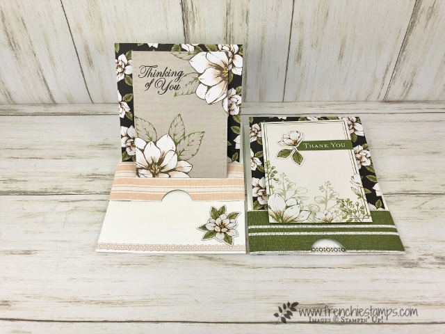 How to make a slider Pop Up Easel card. Using the Magnolia Memories and more card pack and the stamp set Good Morning Magnolia. All product by Stampin'Up! available at frenchiestamps.com 