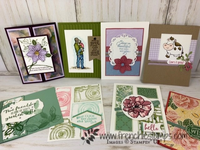 Swap from the 2019-2020 Annual Catalog. All product available at frenchiestamps.com To a Wild Rose, Sailing Home, Woven Heirlooms, Over the Moon, Good Morning Magnolia and more 