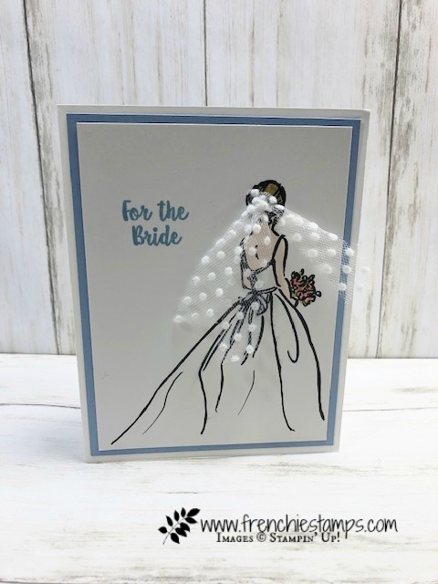 How to altered the wedding dress in Wonderful Moments stamp set. From mid wast to long. All supplies by Stampin'Up! available at frenchiestamps.com 