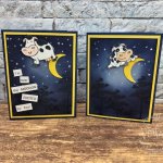 Night Sky. Over the Moon stamp set. How to spong a night sky. All product by Stampin