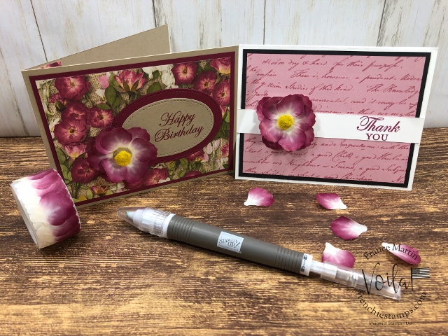 How to make a lovely flower with the Pressed Petals Specialty Washi Tape. The designer paper is the Pressed Petals. All supplies is by Stampin'Up! available at frenchiestamps.com  #stampinup #stamping #frenchiestamps #cardmaking #papercrafts #handmadecards #stampingtechniquehowtovideo 