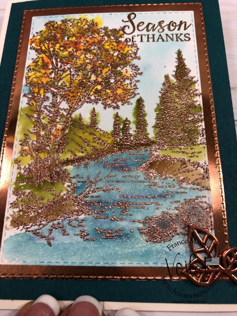 Heat Emboss made it simple for watercolor with the stamp set Peaceful Place. Gated fold for this lovely card. 