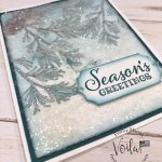Dryer Sheet for a snow look on the Peaceful Boughs stamp set.