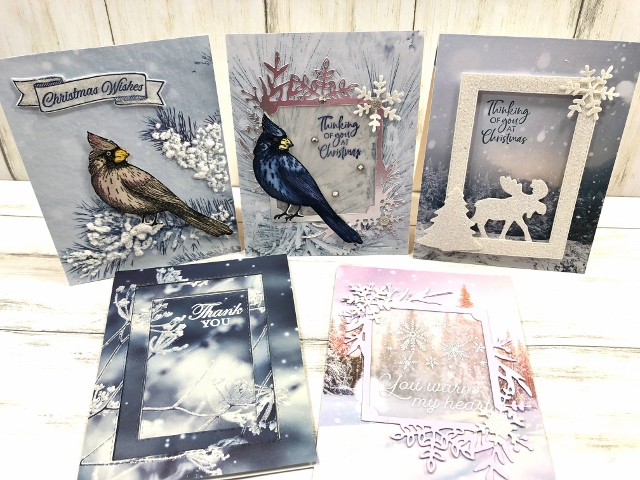 How to make 18 card with 1/4 pack of Feels Like Frost Specialty Designer paper. Class will take place on YouTube with Frenchie and Holly. All product are by Sta