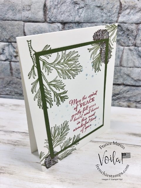 Simple Layering Christmas Card with the Peaceful Boughs. 