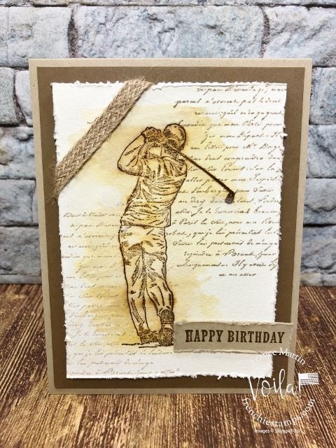 Masculine vintage card with the Clubhouse stamp set and Very Versailles. 