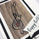 How to stamp a guitar with a note and the neck from Music from the Heart stamp set.