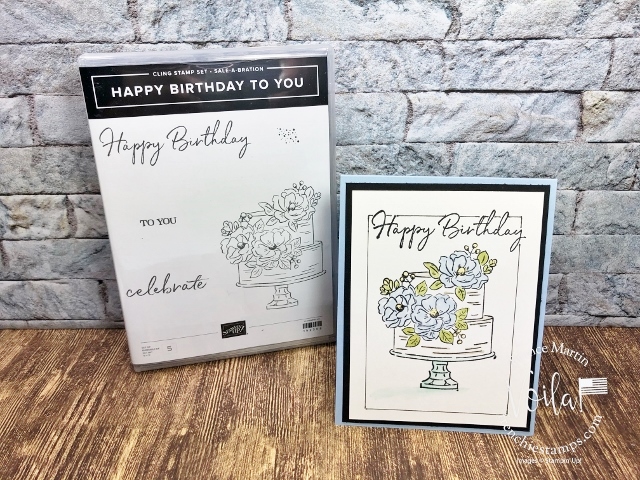 Faux frame around the birthday cake of the Happy Birthday to You stamp set.