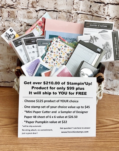 Join Frenchie team for $99 and get over $210 of Stampin'Up! products