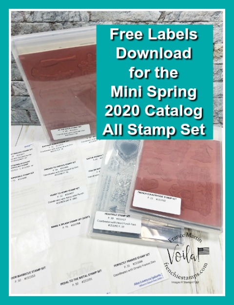 Organize your Stampin'Up! Mini Spring Catalog product with the free printable labels for Die, Punch and Stamp set. 