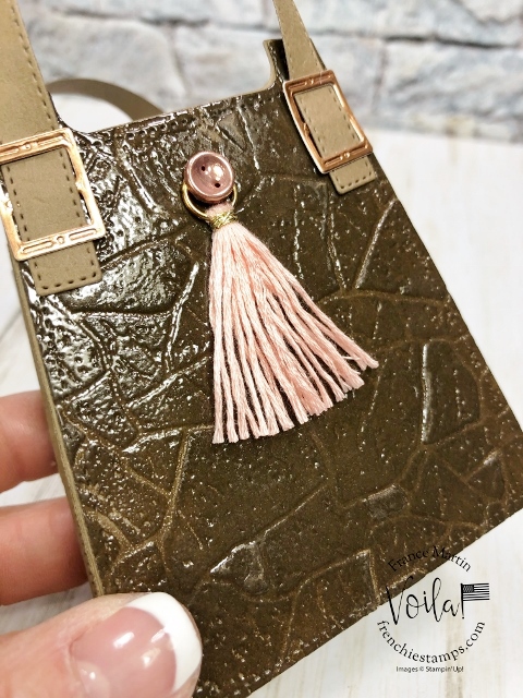Faux Crocodile Leather Purse with the All Dress Up Die and the Stone 3D Embossing Folder. 