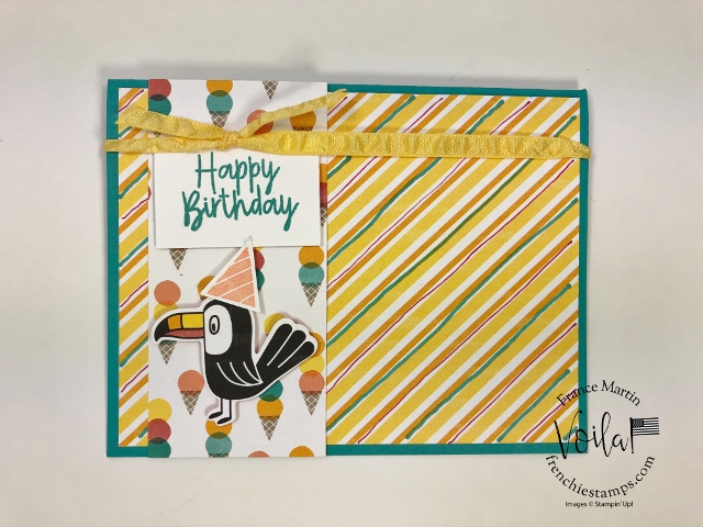 Frenchie Visit at Stampin'Up! home office. Fun battle of the stamp Birthday Bonanza with Sara CEO of Stampin'Up! and her hubby Sean