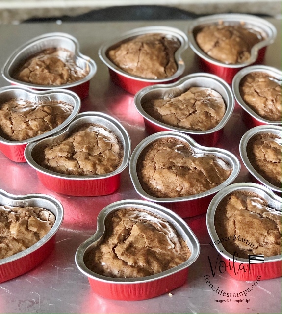 Hearts Peanut Butter Brownies or Fudge Brownies in the Heart Foil Tin by Stampin'Up