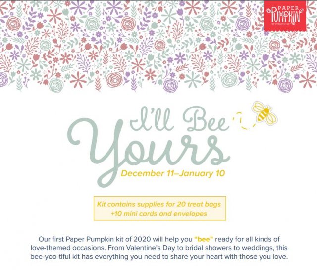 Paper Pumpkin I'll Bee Yours January 2020 kit. Extra ideas to use stamp set included in paper pumpkin kits