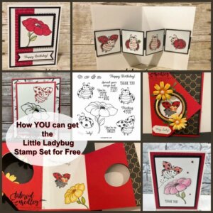 Detail on how you earn free Sale a Bration product and The Little Ladybug Stamp Set