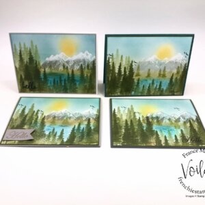 How to make the snow peak on the Mountain Air stamp set