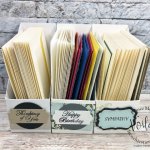 Magazine Holder for cards. This is perfect to organize your hand made greeting cards.
