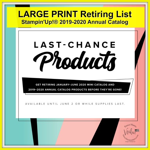 Large Print of Stampin'Up! Retiring product of the 2019-2020 Annual catalog