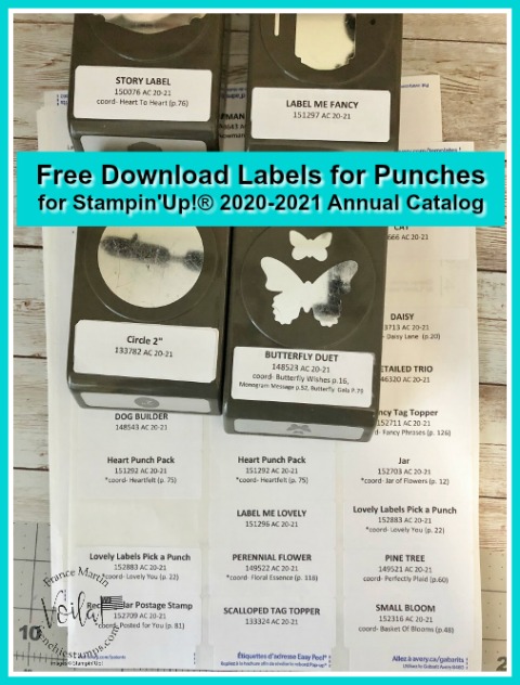 Organize your Stampin'Up! 2020-2021 Annual Catalog product with the free printable labels