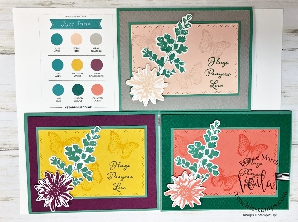 In-Color Coach combo for Just Jade with the stamp set Positive Thoughts. -  Frenchie Stamps