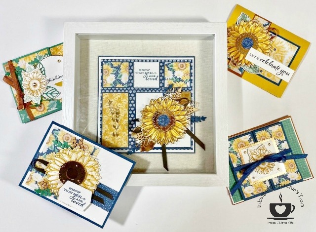Frenchie's Customer Appreciation for the month of July. Feature stamp set Celebrate Sunflowers