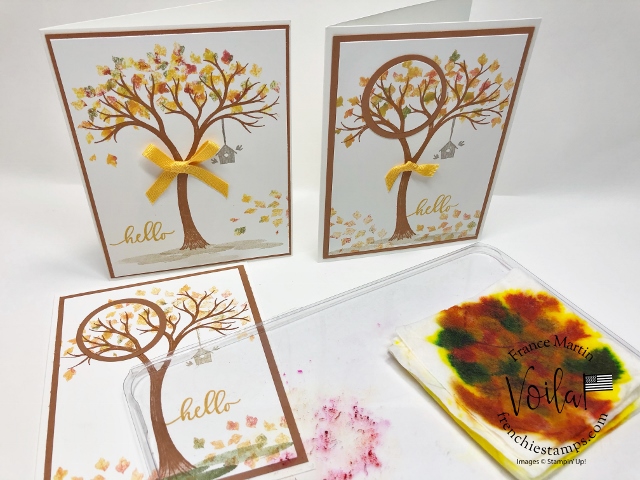 Life is Beautiful fall card, baby wipe and spotlight technique