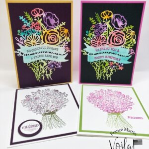 Tips with the Hand-Drawn Blooms on the In-Color Cards