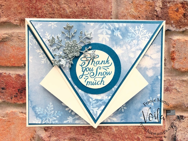 Arrow Fold Card with Snowflake Splendor Designer Paper. 