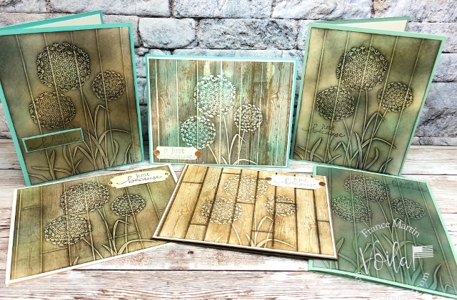 Faux Wood Carving with Dandelions Embossing Folder 