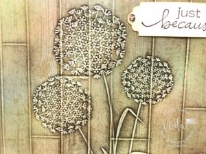Faux Wood Carving with Dandelions Embossing Folder