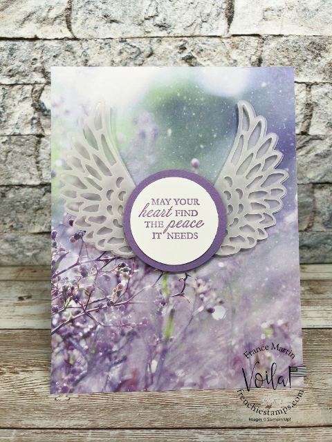 Detailed Dove Die for Sympathy Card on the Feels Like Frost Designer Paper.