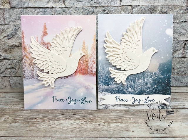 Detailed Dove Die for Christmas Card on the Feels Like Frost Designer Paper.