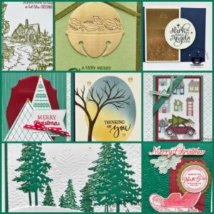 Holiday Catalog stamps and product showcase with Frenchie’ Team