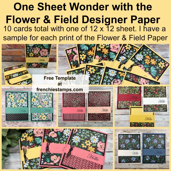 One Sheet Wonder 10 Cards with Flower & Field Designer Paper