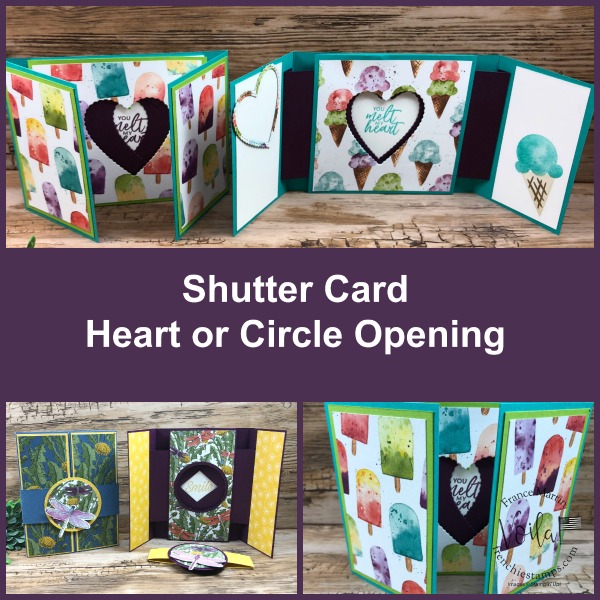 Shutter card with Heart and Circle opening. 